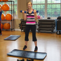 Woman strength training